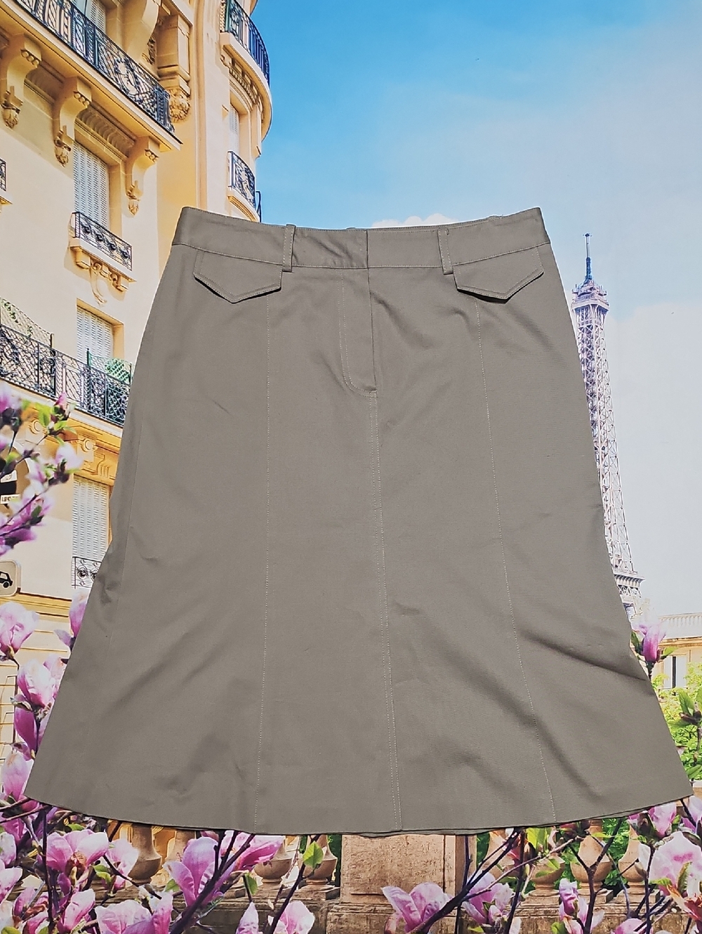 ANTONIO MELANI Tan A-Line Skirt Size 4